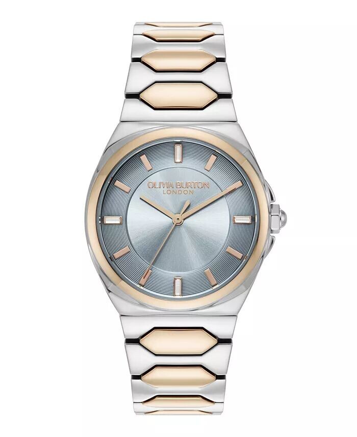 Женские часы-браслет из блестящего серебра и розового золота, 34 мм Olivia Burton 
Женские часы-браслет из блестящего серебра и розового золота, 34 мм Olivia Burton