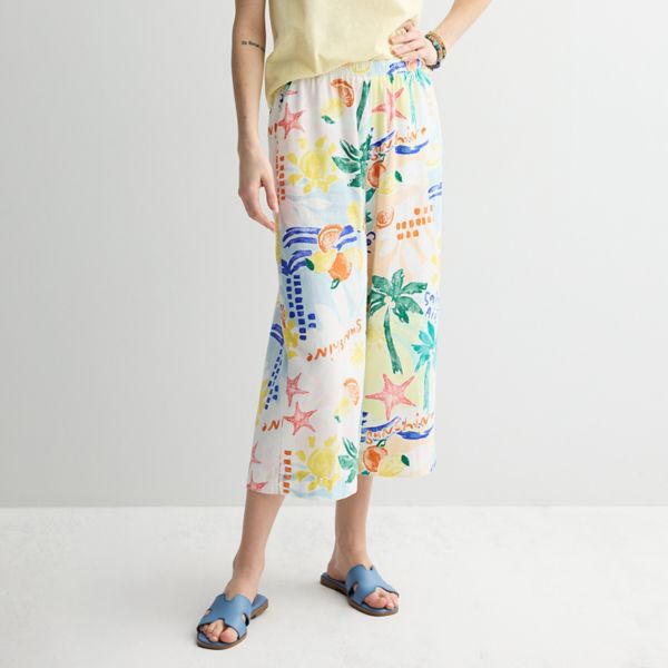 Женские укороченные легкие брюки Sonoma Goods For Life, цвет multi bright palm 
Женские укороченные легкие брюки Sonoma Goods For Life, цвет multi bright palm