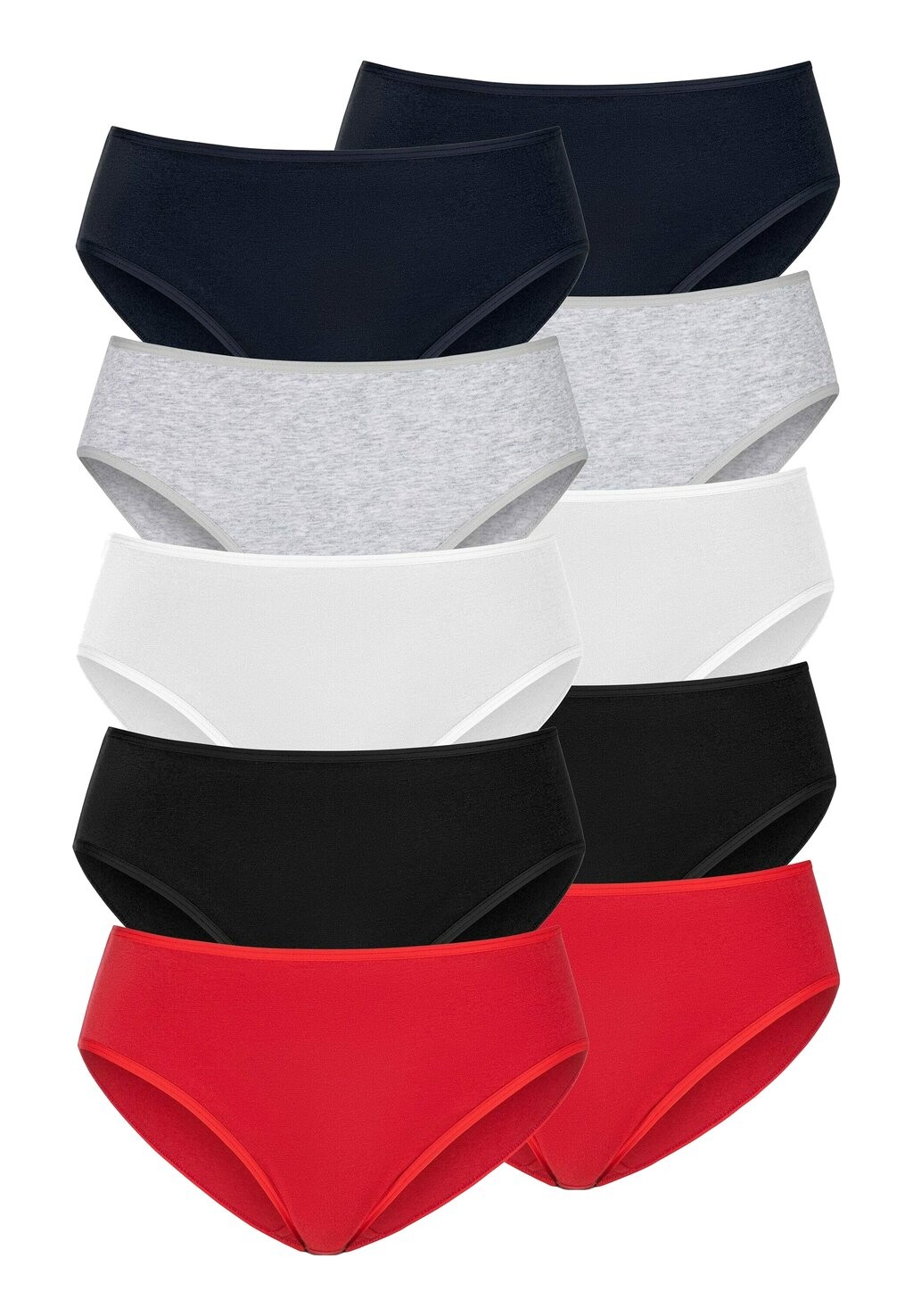 Трусы 10 Pack LASCANA, красный черный белый серый в крапинку темно-синий
Трусы 10 Pack LASCANA, красный черный белый серый в крапинку темно-синий