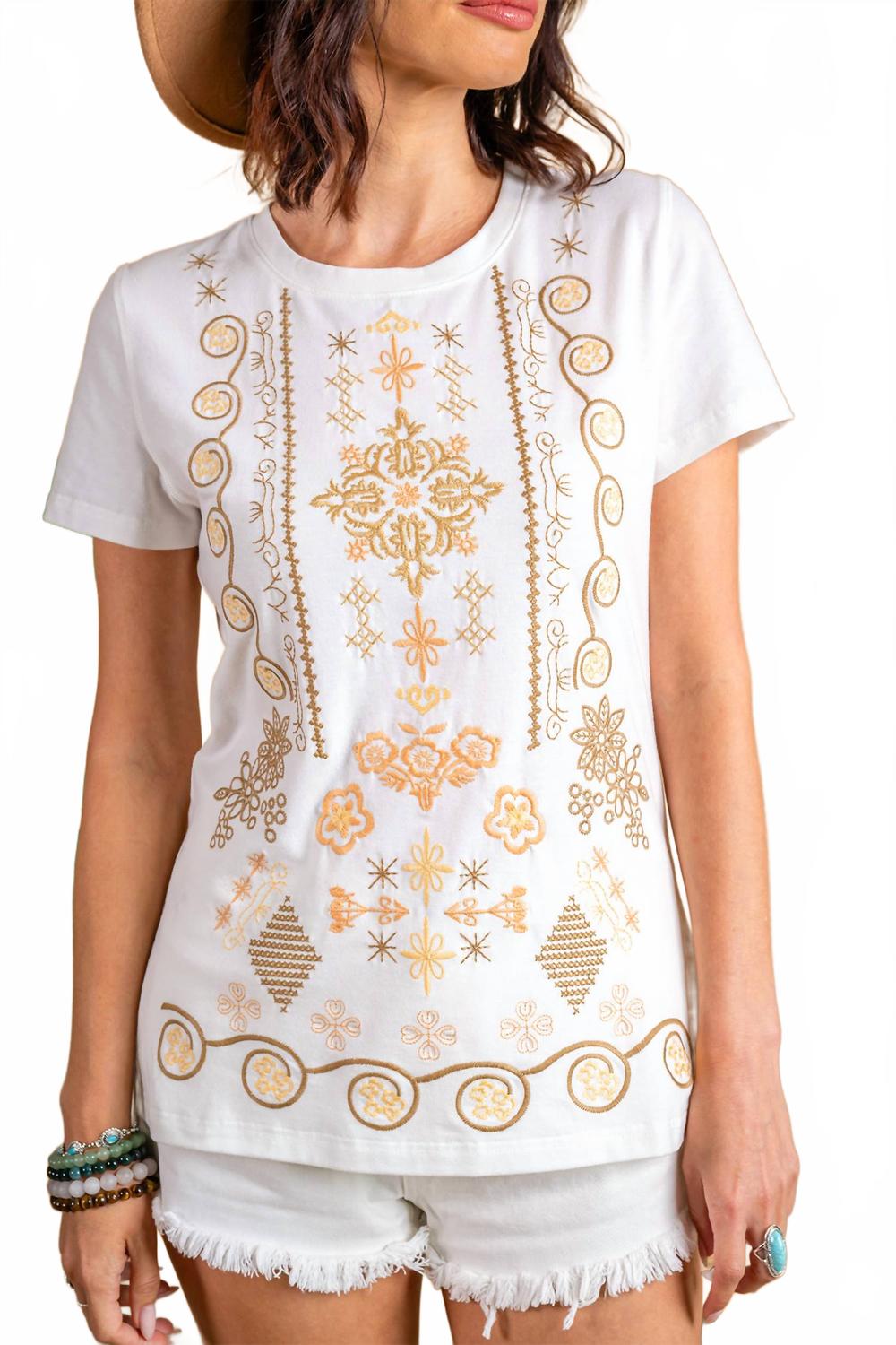 PAPARAZZI Вышитая трикотажная футболка белого цвета, Белый, PAPARAZZI Вышитая трикотажная футболка белого цвета
PAPARAZZI Вышитая трикотажная футболка белого цвета, Белый, PAPARAZZI Вышитая трикотажная футболка белого цвета