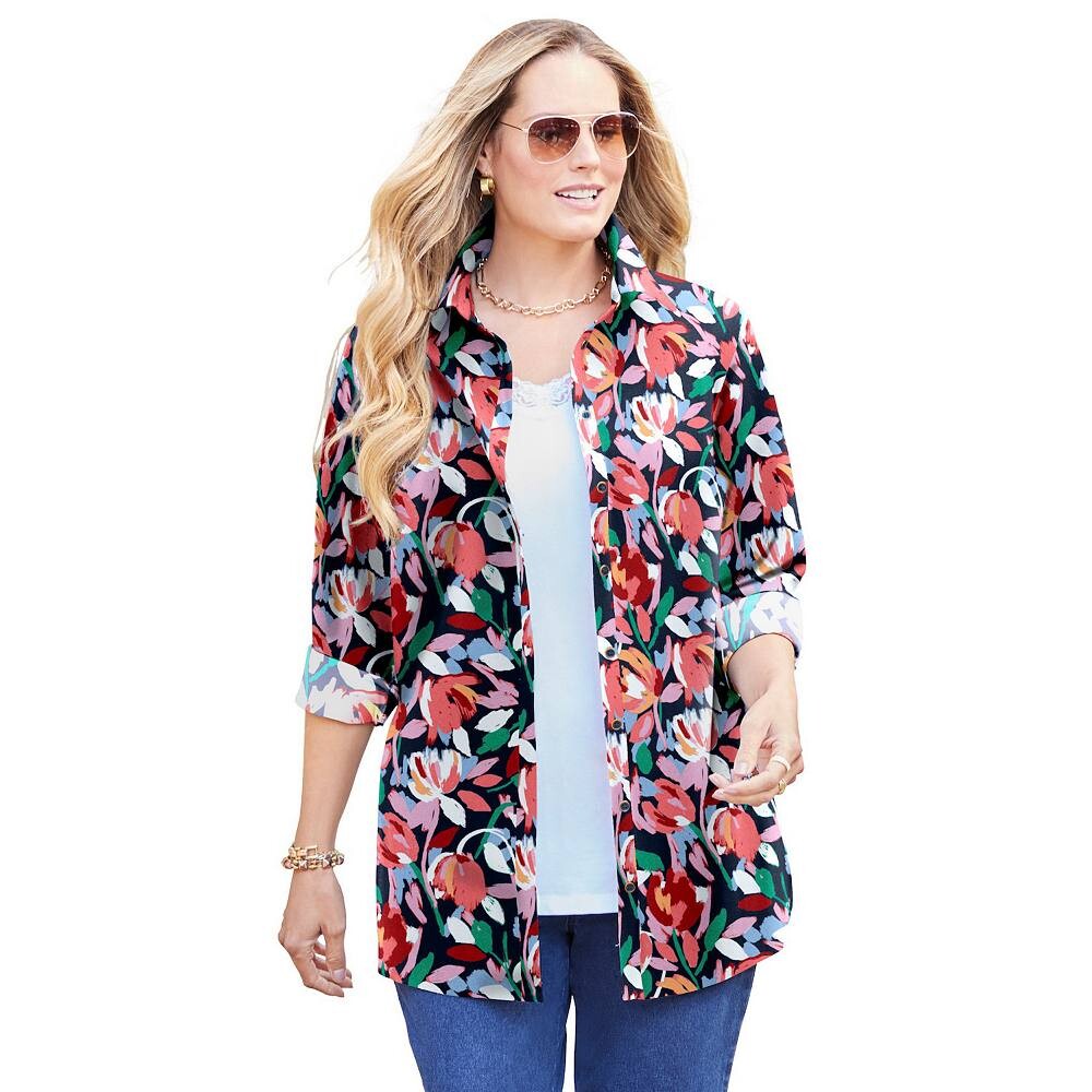 Женская рубашка больших размеров на пуговицахCatherines Liz&me больших размеров, цвет Navy Painted Floral
Женская рубашка больших размеров на пуговицахCatherines Liz&me больших размеров, цвет Navy Painted Floral