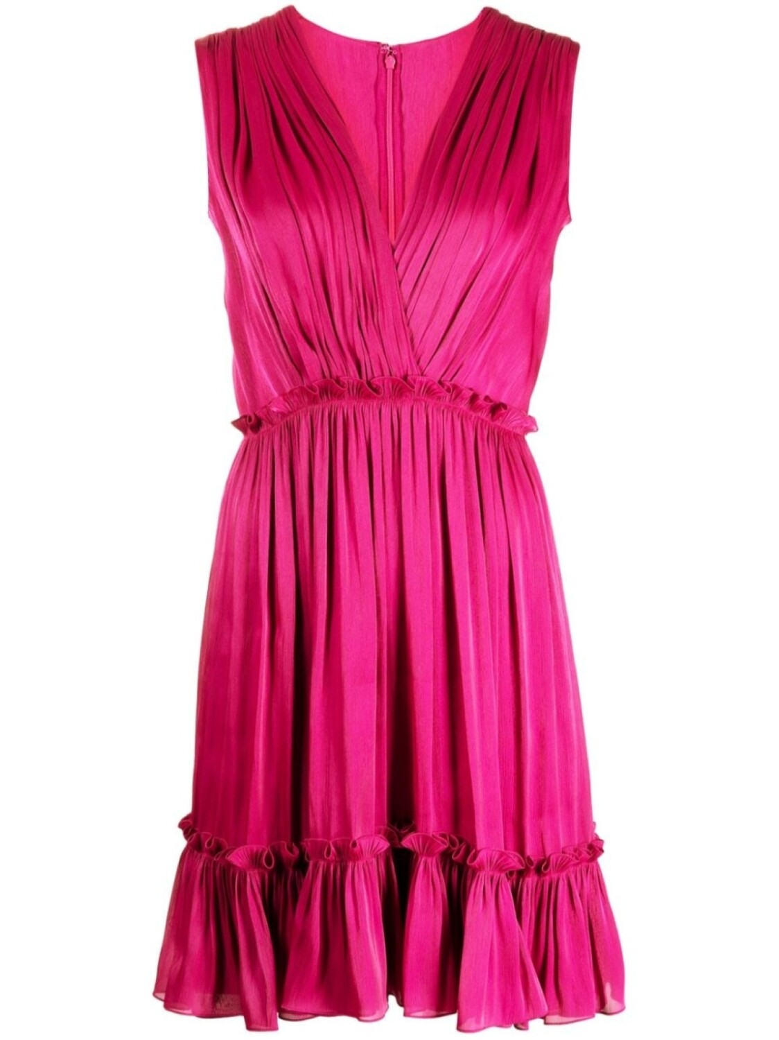 Расклешенное платье мини с V-образным вырезом Costarellos, фиолетовый 
Расклешенное платье мини с V-образным вырезом Costarellos, фиолетовый