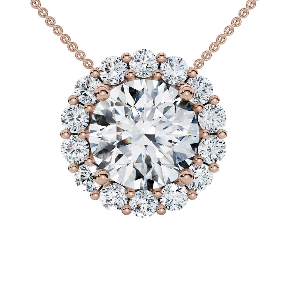 Женское ожерелье с сертифицированным 3 1/2-каратным бриллиантом Halo из выращенного в лаборатории золота 14 карат Pompeii2, розовый
Женское ожерелье с сертифицированным 3 1/2-каратным бриллиантом Halo из выращенного в лаборатории золота 14 карат Pompeii2, розовый