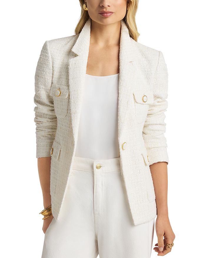 Твидовый жакет с комбинированными материалами St. John, слоновая кость/кремовый
Твидовый жакет с комбинированными материалами St. John, слоновая кость/кремовый