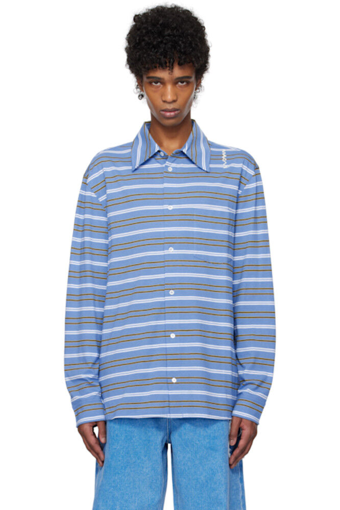 Поло в синюю и белую полоску с длинными рукавами Marni
Поло в синюю и белую полоску с длинными рукавами Marni