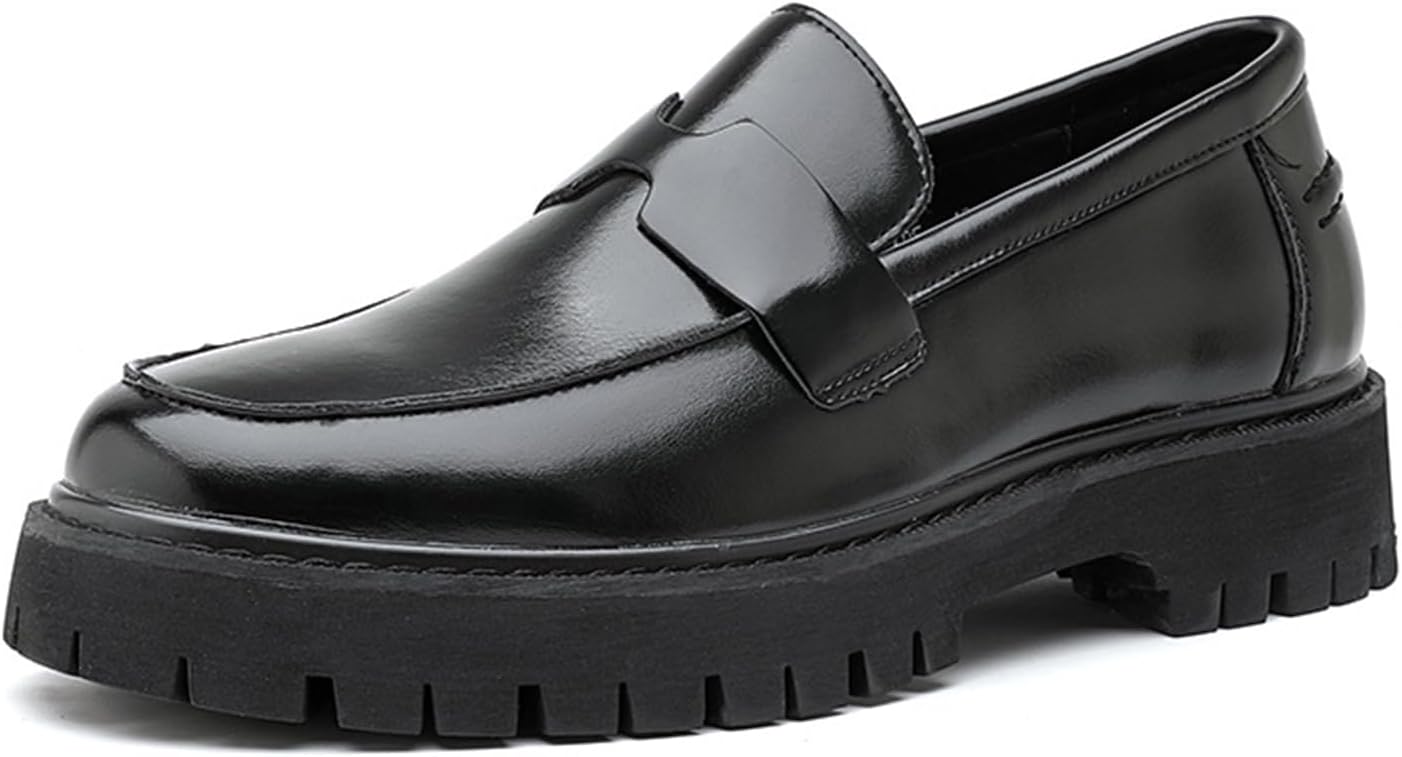 Мужские кожаные слипоны на платформе с отделкой под пенни, удобные, с противоскользящей подошвой, комбинированные классические туфли для бизнеса, вечера, офиса и официальных мероприятий Bzikbge, черный
Мужские кожаные слипоны на платформе с отделкой под пенни, удобные, с противоскользящей подошвой, комбинированные классические туфли для бизнеса, вечера, офиса и официальных мероприятий Bzikbge, черный
