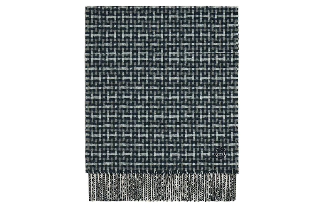 Шерстяной шарф унисекс серый HERMES 
Шерстяной шарф унисекс серый HERMES