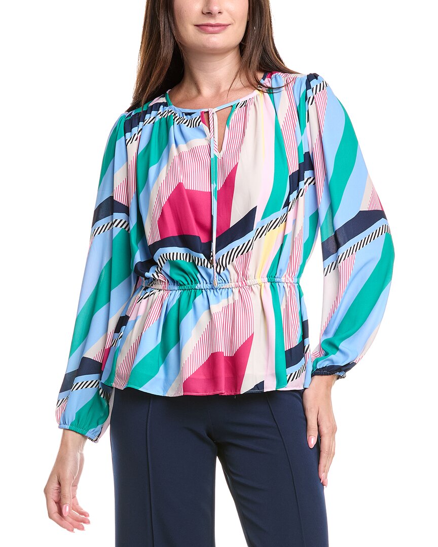 T Tahari Блузка с плиссировкой, синий
T Tahari Блузка с плиссировкой, синий