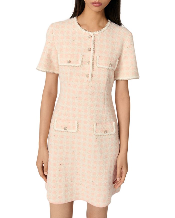 Короткое трикотажное платье с эффектом твида Maje, мультиколор
Короткое трикотажное платье с эффектом твида Maje, мультиколор