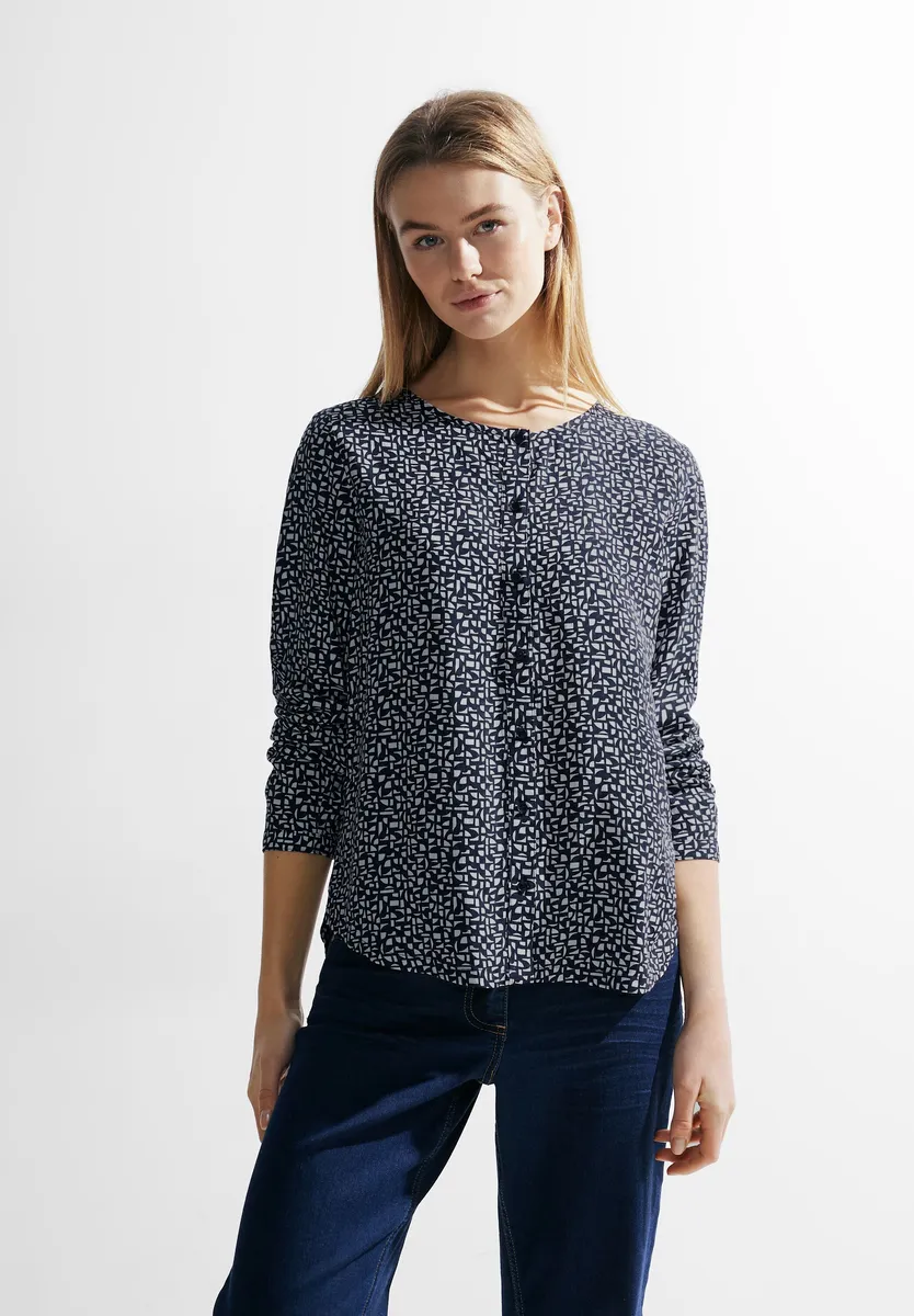 Блузка Cecil с длинными рукавами и круглым вырезом, синий
Блузка Cecil с длинными рукавами и круглым вырезом, синий