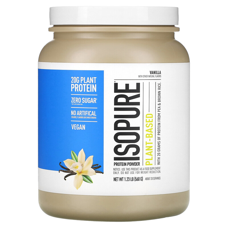 Isopure, Протеиновый порошок на растительной основе, ваниль, 560 г (1,23 фунта)
Isopure, Протеиновый порошок на растительной основе, ваниль, 560 г (1,23 фунта)