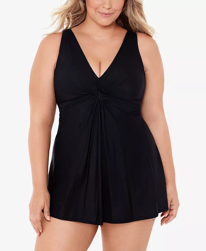 Женское купальное платье Marais с контролем живота из коллекции Must Haves Plus Size Miraclesuit, черный 
Женское купальное платье Marais с контролем живота из коллекции Must Haves Plus Size Miraclesuit, черный