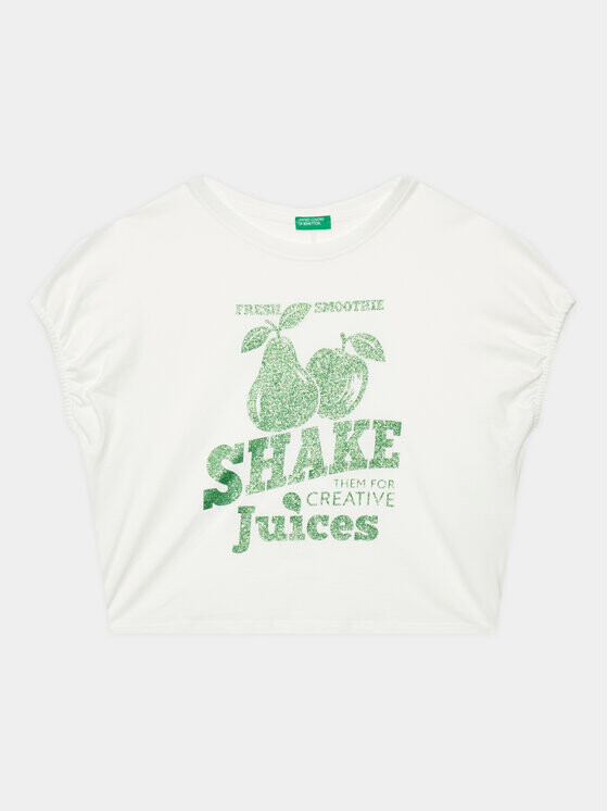 Футболка стандартного кроя United Colors Of Benetton, белый 
Футболка стандартного кроя United Colors Of Benetton, белый