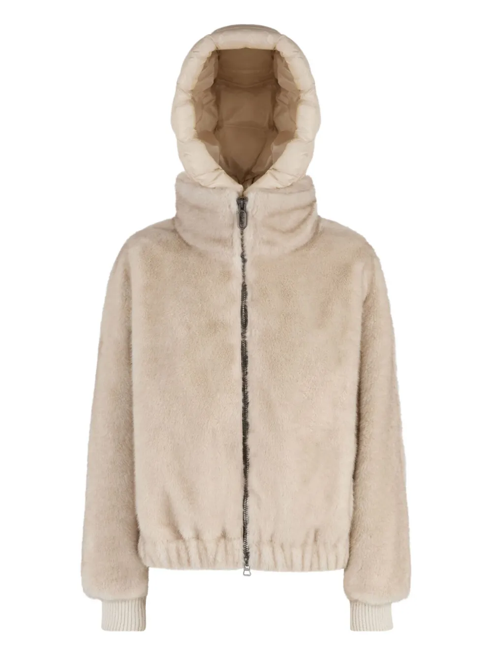 Куртка с капюшоном из искусственного меха на молнии Geox, нейтральный 
Куртка с капюшоном из искусственного меха на молнии Geox, нейтральный