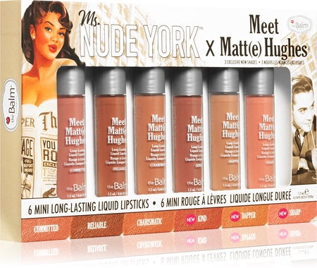 Набор жидких помад с матовой отделкой theBalm Meet Matt(e) Hughes X Ms. Nude York, 6× 7,2 ml 
Набор жидких помад с матовой отделкой theBalm Meet Matt(e) Hughes X Ms. Nude York, 6× 7,2 ml