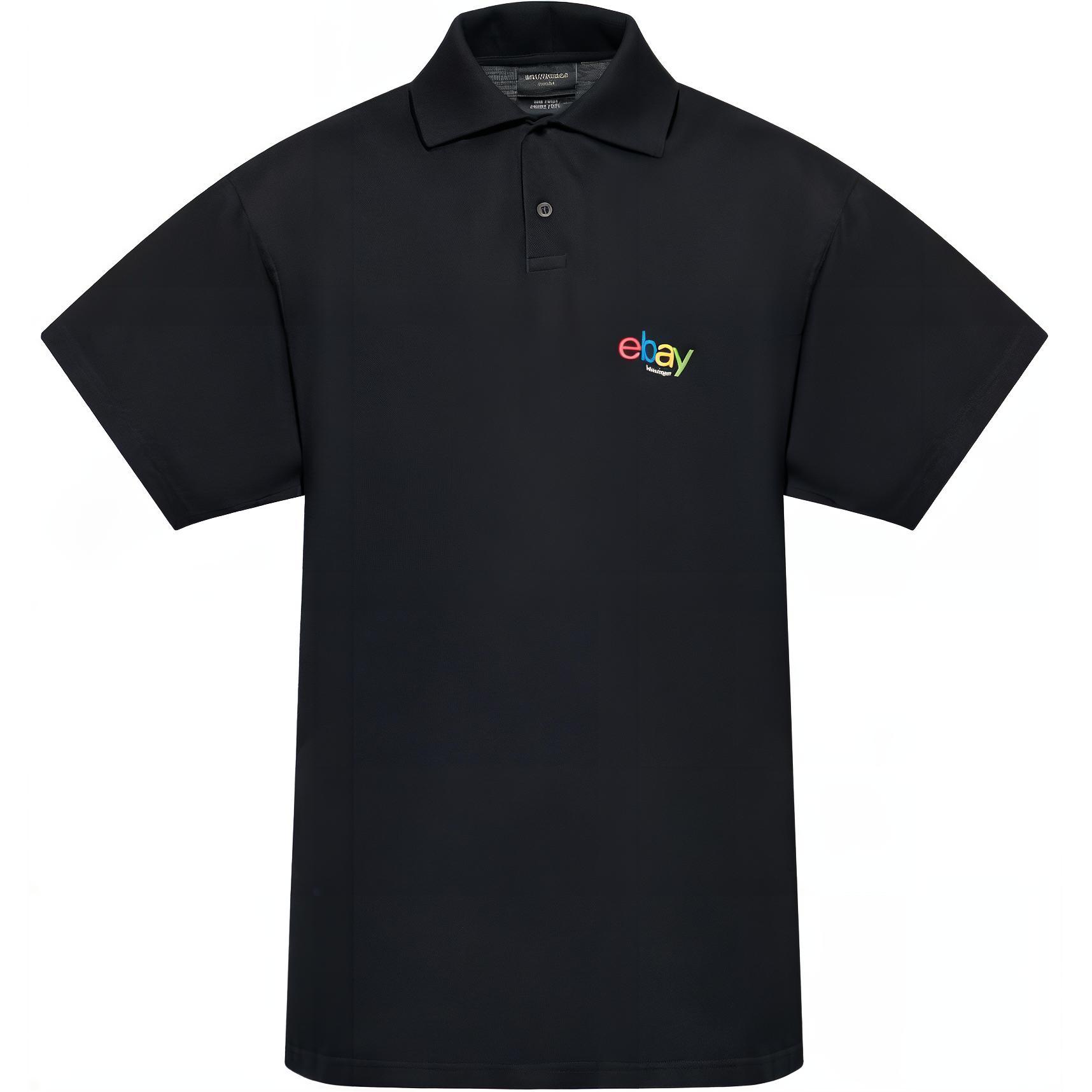 Вышитая короткая футболка поло Balenciaga, черная
Вышитая короткая футболка поло Balenciaga, черная