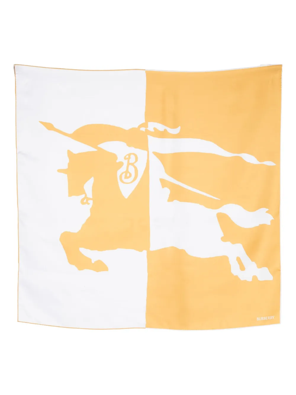 Шелковый платок с логотипом BURBERRY, желтый 
Шелковый платок с логотипом BURBERRY, желтый