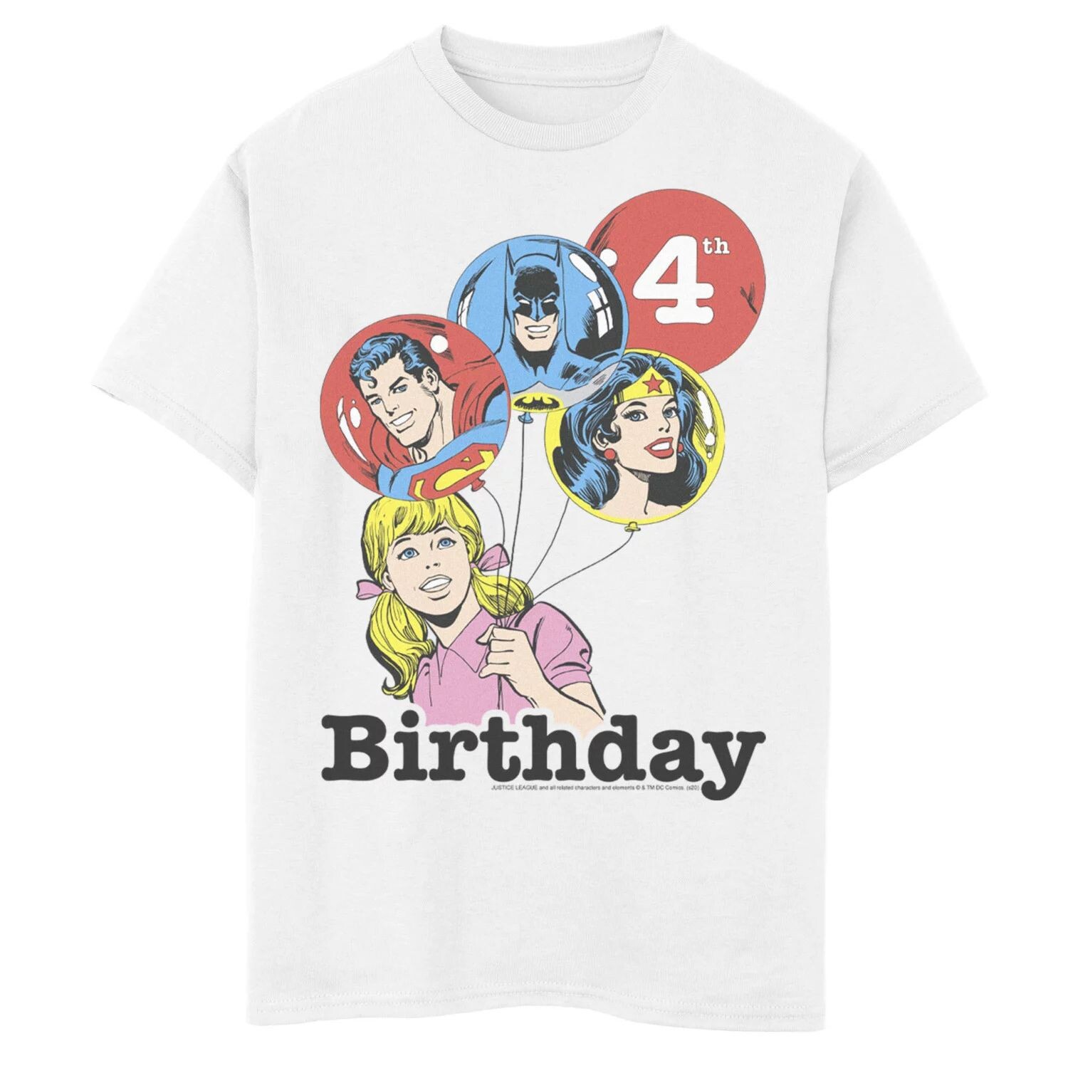 Футболка с рисунком на 4-й день рождения для мальчиков 8–20 лет с воздушным шаром и изображением героя Лиги справедливости DC Comics
Футболка с рисунком на 4-й день рождения для мальчиков 8–20 лет с воздушным шаром и изображением героя Лиги справедливости DC Comics