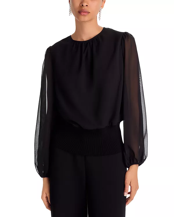Блузка с шифоновыми рукавами Misook, черный
Блузка с шифоновыми рукавами Misook, черный