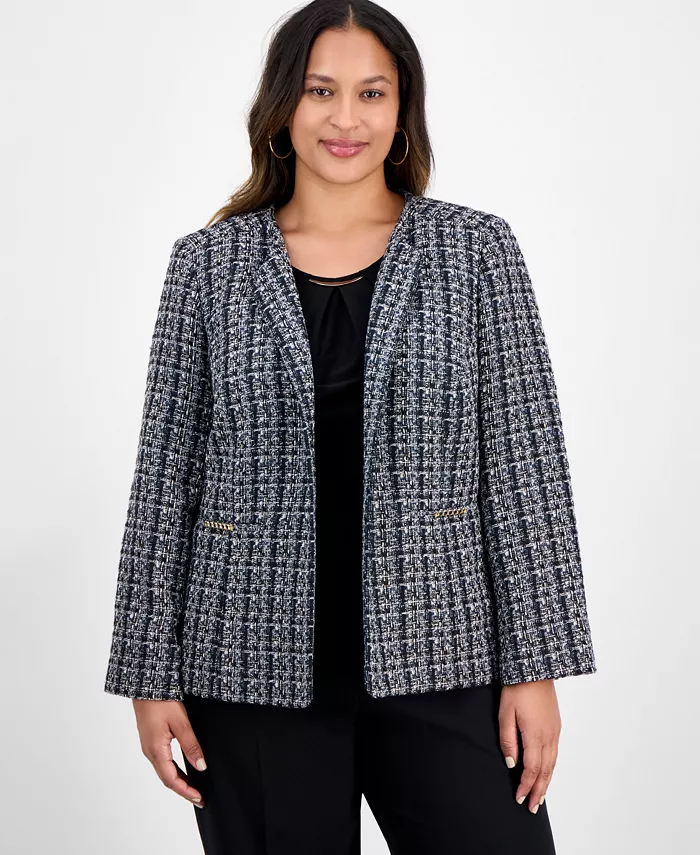 Пиджак из твида больших размеров с металлизированной отделкой Kasper, синий
Пиджак из твида больших размеров с металлизированной отделкой Kasper, синий