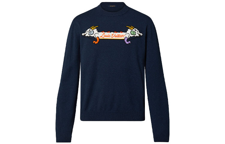 X Nigo Intarsia Jacquard Graphic Cashmere Crewneck Louis Vuitton, темно-синий
X Nigo Intarsia Jacquard Graphic Cashmere Crewneck Louis Vuitton, темно-синий