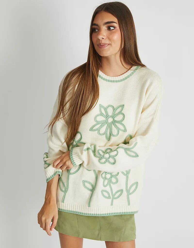Вязаный джемпер Skinnydip London с цветочной аппликацией в кремово-шалфейном цвете в экрю
Вязаный джемпер Skinnydip London с цветочной аппликацией в кремово-шалфейном цвете в экрю