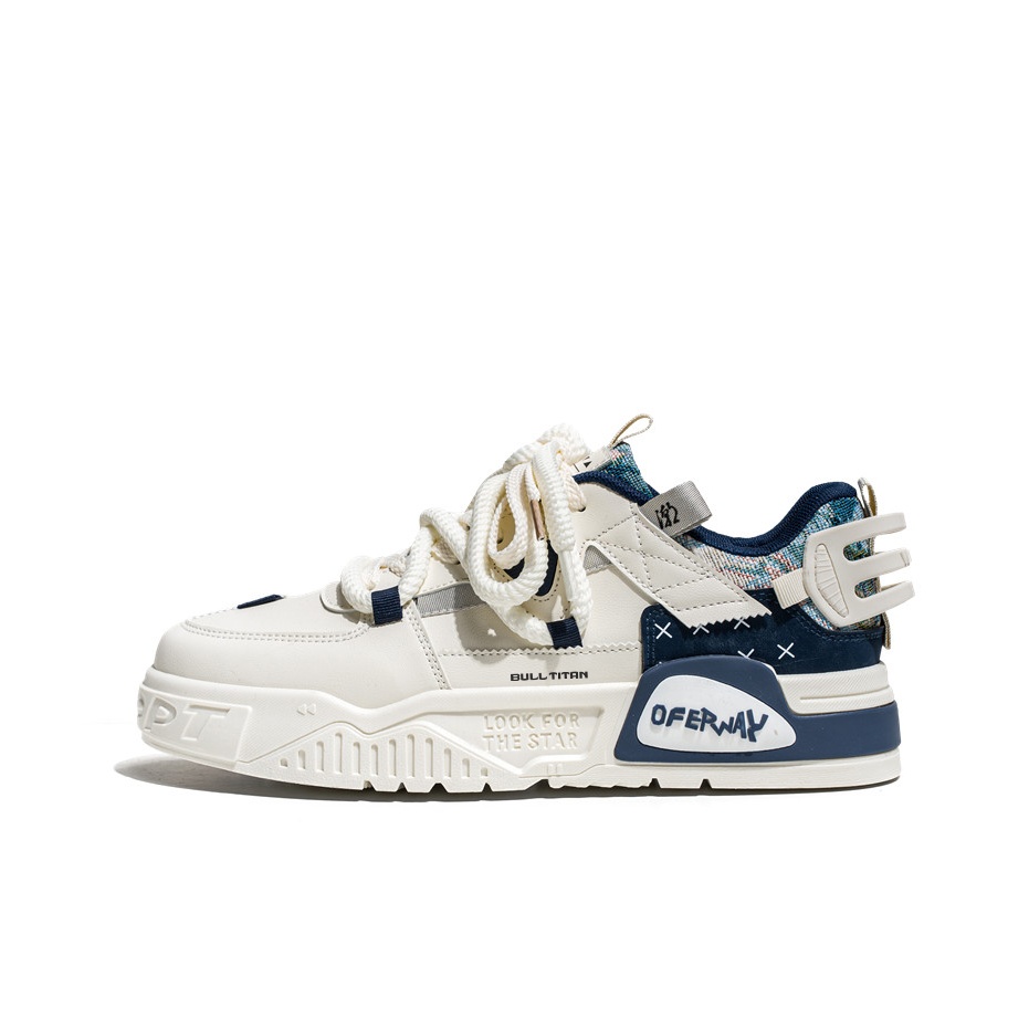 GONG NIU JU REN Антискользящие и износостойкие низкие скейтерские кроссовки мужские - бежево-голубые, цвет Beige Blue
GONG NIU JU REN Антискользящие и износостойкие низкие скейтерские кроссовки мужские - бежево-голубые, цвет Beige Blue