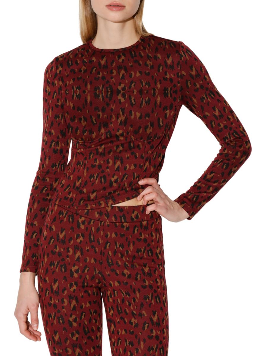 Топ с леопардовым принтом от Саманты Walter Baker, коричневый
Топ с леопардовым принтом от Саманты Walter Baker, коричневый