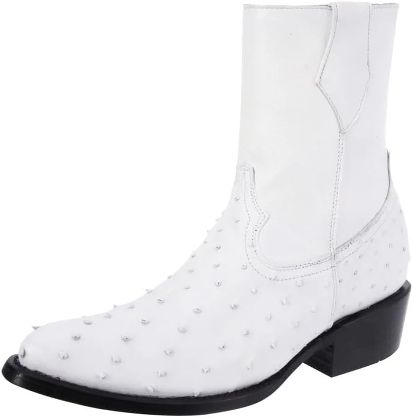 Мужские настоящие белые экзотические ботинки из кожи страуса с полным пером, короткие, до щиколотки, вестерн-ковбойские с J-образным носком и молнией Generic
Мужские настоящие белые экзотические ботинки из кожи страуса с полным пером, короткие, до щиколотки, вестерн-ковбойские с J-образным носком и молнией Generic