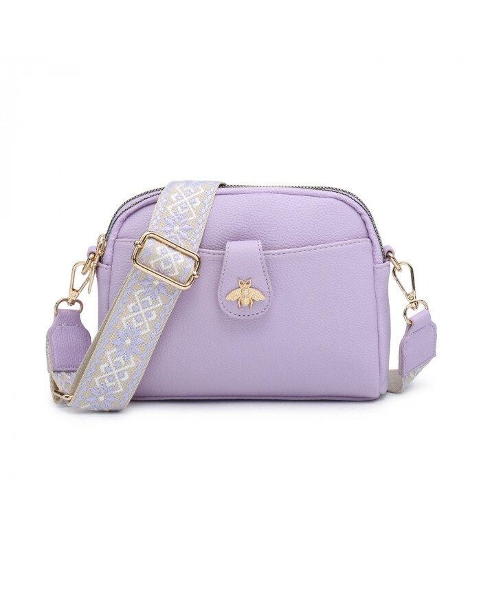 Сумка через плечо с холщовым ремешком Bee Badge и двумя секциями на молнии JFY, фиолетовый
Сумка через плечо с холщовым ремешком Bee Badge и двумя секциями на молнии JFY, фиолетовый