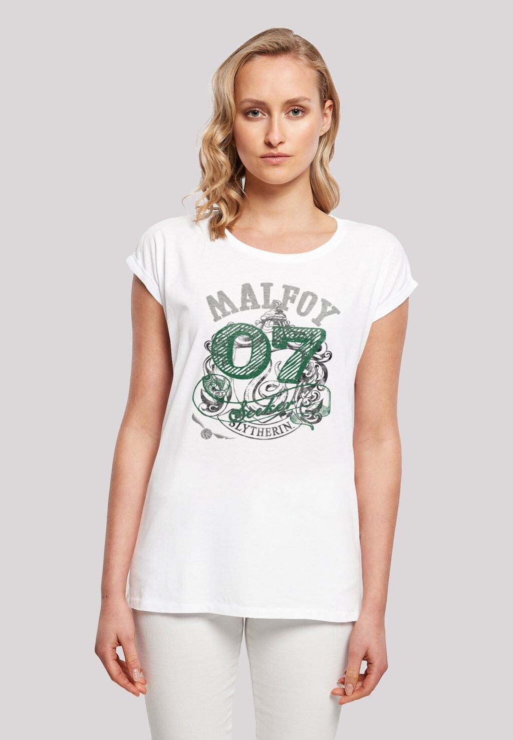 Футболка с принтом HARRY POTTER DRACO MALFOY SEEKER F4NT4STIC, белый 
Футболка с принтом HARRY POTTER DRACO MALFOY SEEKER F4NT4STIC, белый