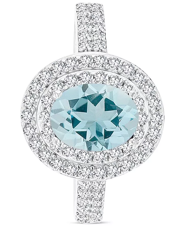 Кольцо с аметистом (1-1/20 карата tw) и выращенным в лаборатории белым сапфиром (3/4 карата tw) в форме овального гало из стерлингового серебра (также с другими камнями tw) Macy'S, aquamarine
Кольцо с аметистом (1-1/20 карата tw) и выращенным в лаборатории белым сапфиром (3/4 карата tw) в форме овального гало из стерлингового серебра (также с другими камнями tw) Macy'S, aquamarine