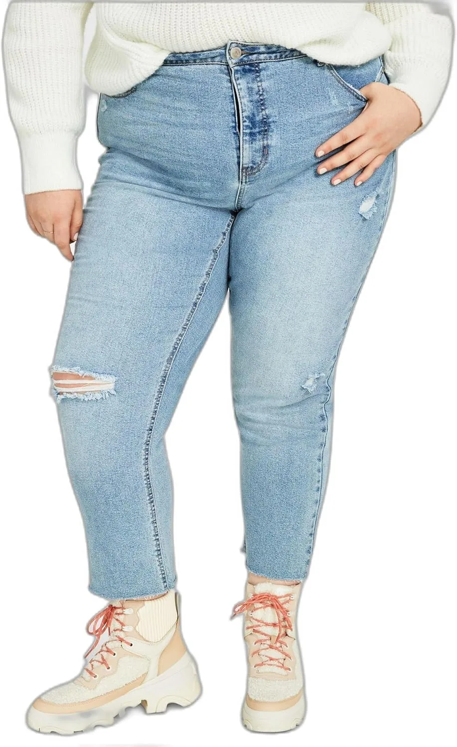 Модные рваные джинсы Mom для полных And Now This
Модные рваные джинсы Mom для полных And Now This