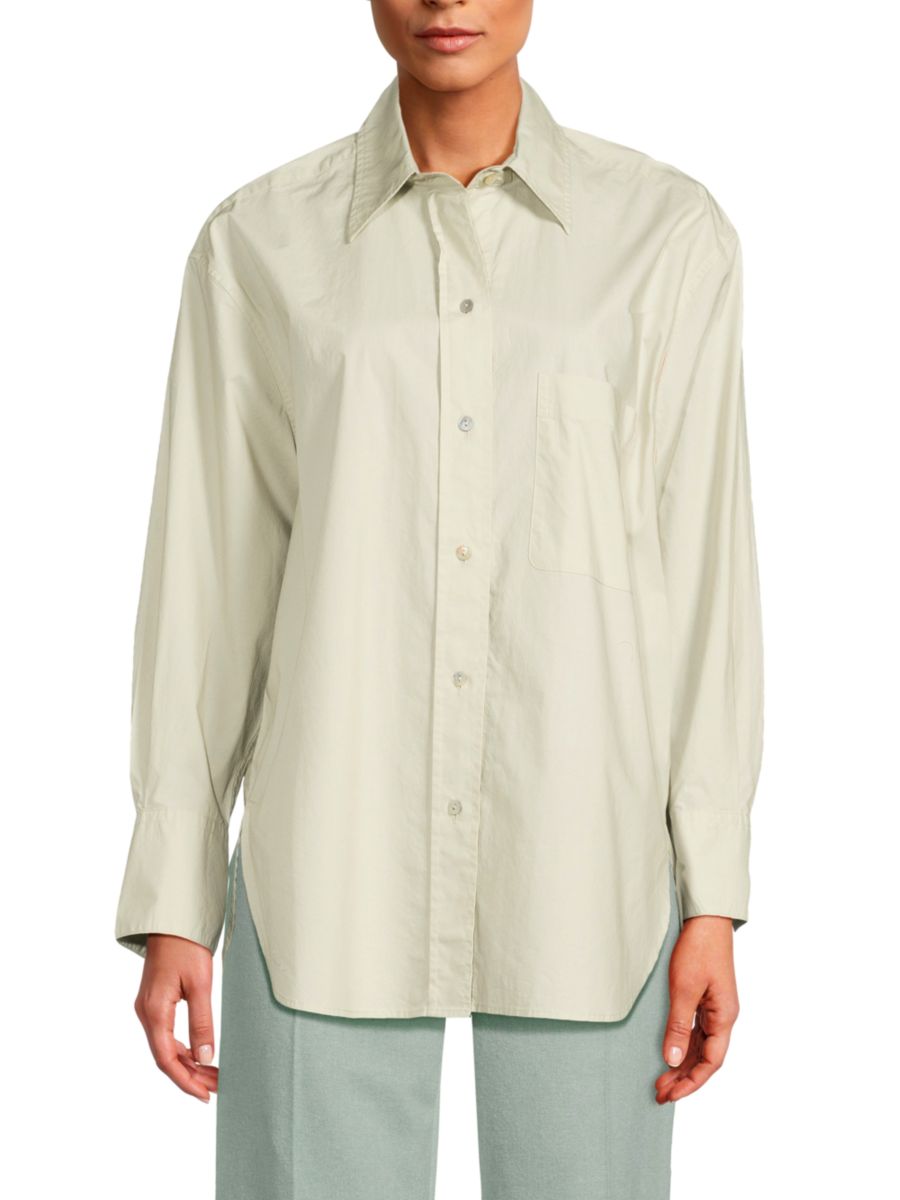 Однотонная рубашка большого размера с длинным рукавом Vince, цвет Light Jade
Однотонная рубашка большого размера с длинным рукавом Vince, цвет Light Jade