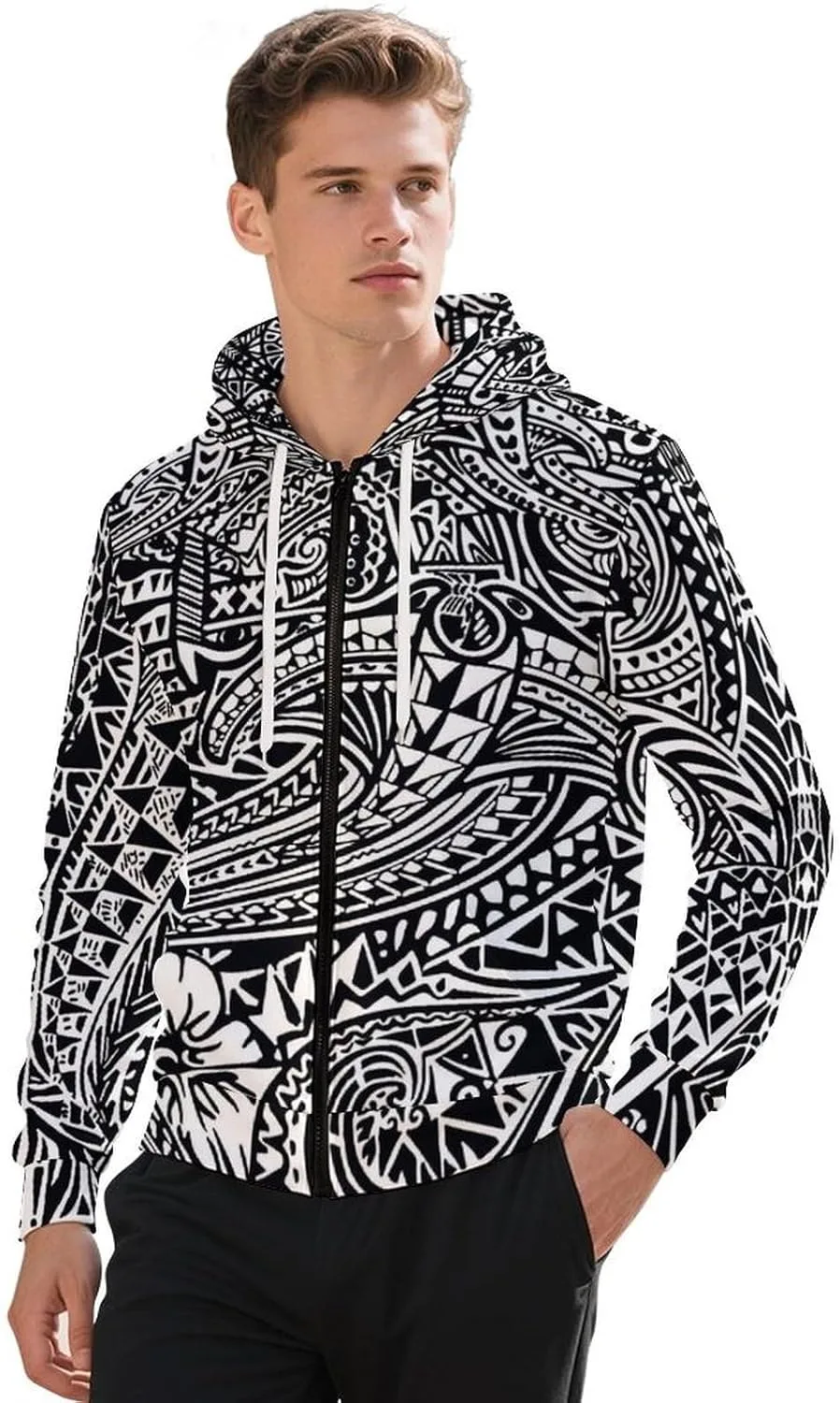Мужской худи с длинным рукавом и молнией в полинезийском стиле Samoa Tribal ArtistMixWay
Мужской худи с длинным рукавом и молнией в полинезийском стиле Samoa Tribal ArtistMixWay