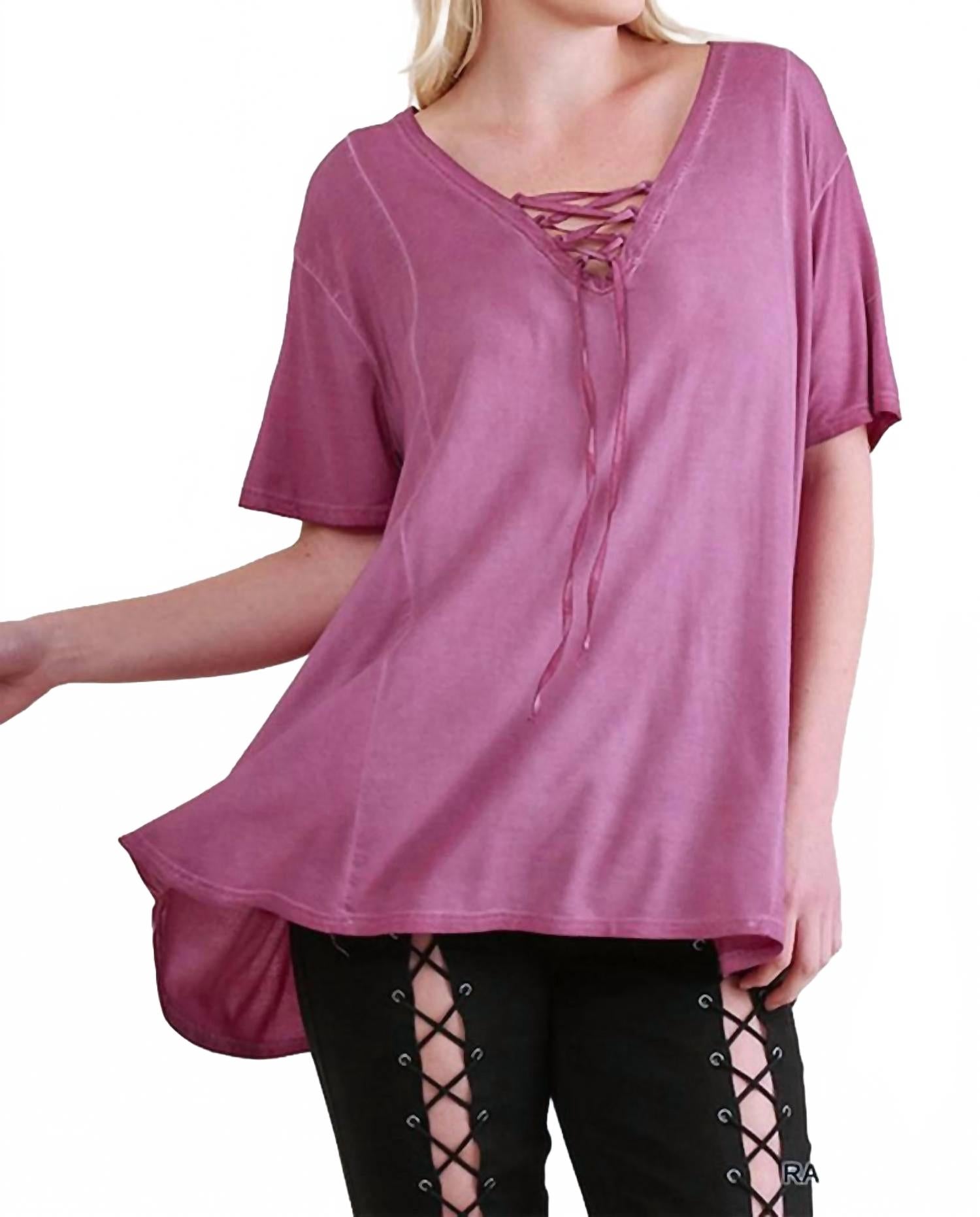 Минерально-состаренная туника с перекрещивающимися деталями - плюс размер, цвет малина Umgee, Raspberry
Минерально-состаренная туника с перекрещивающимися деталями - плюс размер, цвет малина Umgee, Raspberry