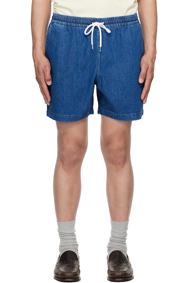 Хлопковые джинсовые шорты на шнурке Drake'S, индиго
Хлопковые джинсовые шорты на шнурке Drake'S, индиго