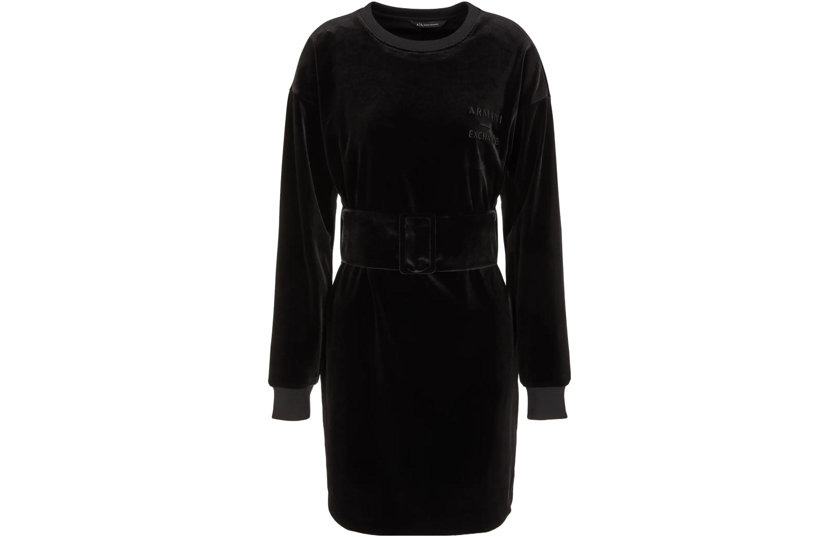 Armani Exchange Женское платье с длинными рукавами, черное, с круглым вырезом, средней длины
Armani Exchange Женское платье с длинными рукавами, черное, с круглым вырезом, средней длины