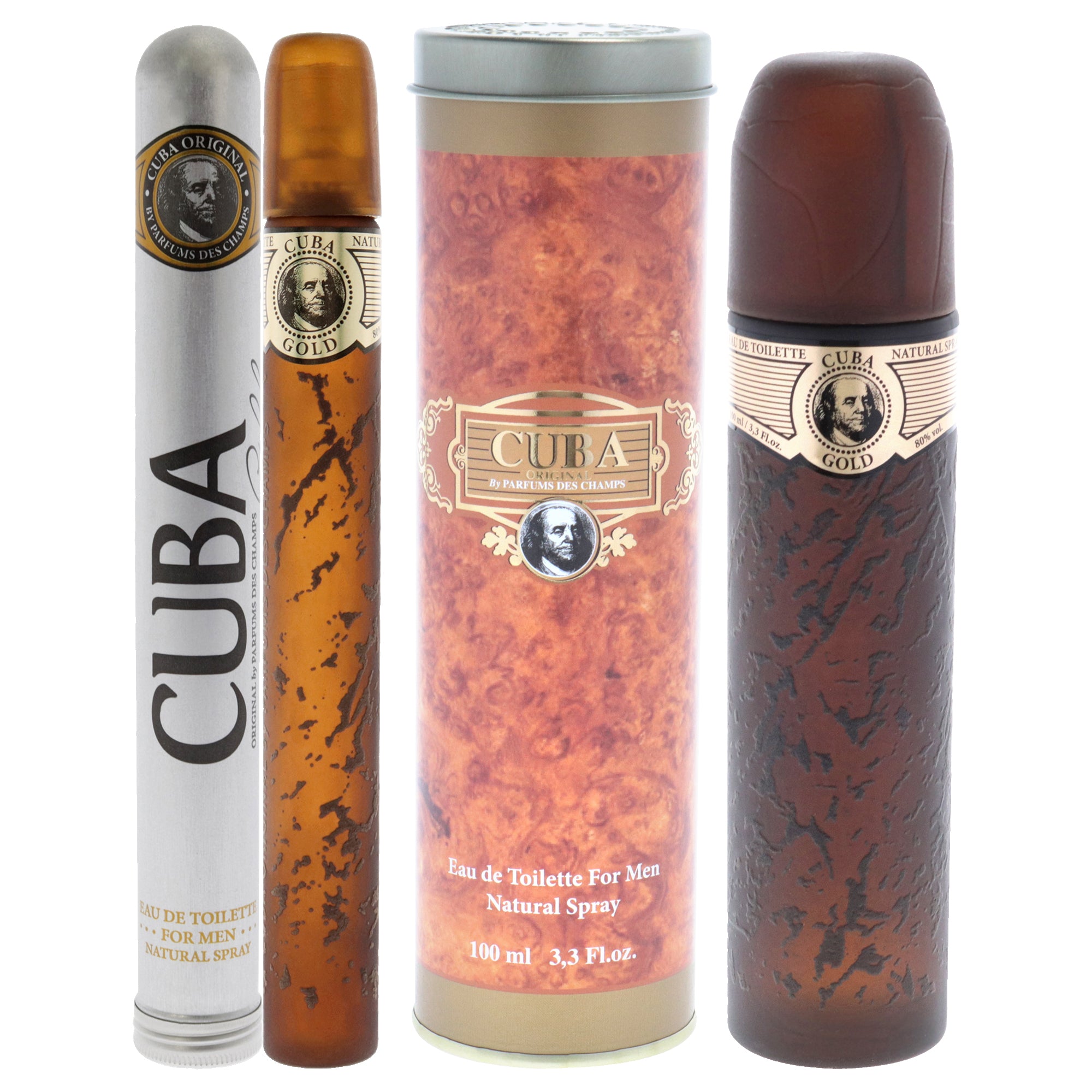 Набор Cuba Gold Kit от Cuba для мужчин - комплект из 2 предметов: туалетная вода в спрее объемом 3,3 унции и туалетная вода в спрее объемом 1,17 унции
Набор Cuba Gold Kit от Cuba для мужчин - комплект из 2 предметов: туалетная вода в спрее объемом 3,3 унции и туалетная вода в спрее объемом 1,17 унции