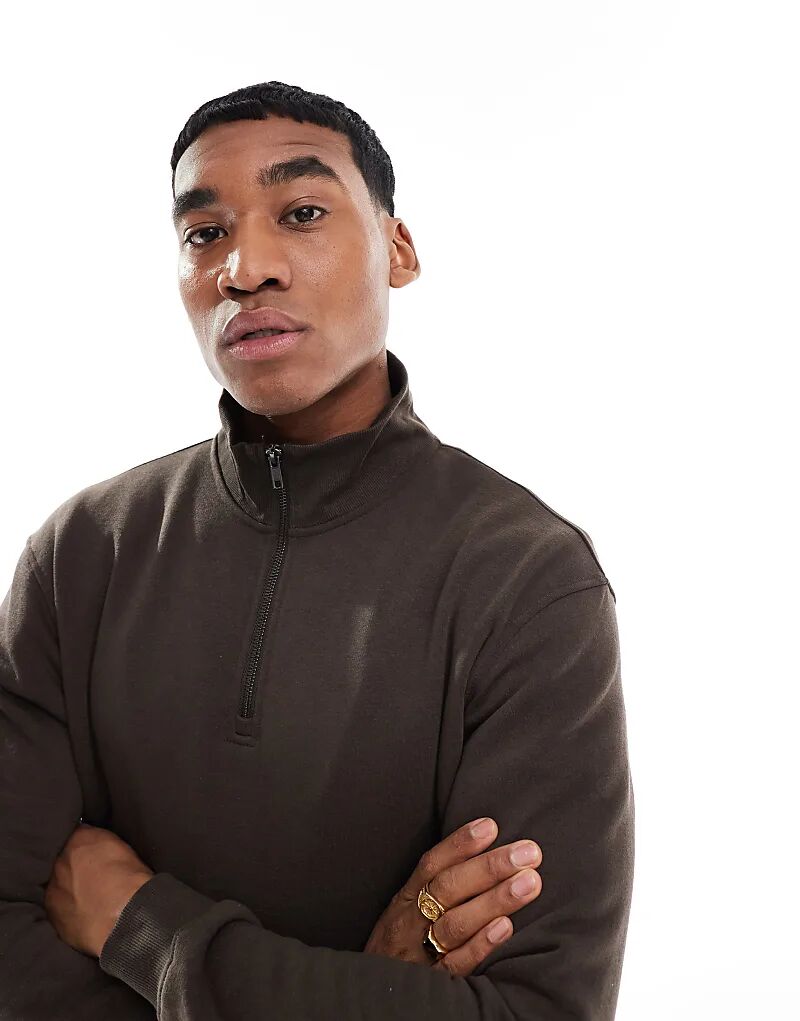 Толстовка oversize с застежкой-молнией на четверть коричневого цвета Jack & Jones
Толстовка oversize с застежкой-молнией на четверть коричневого цвета Jack & Jones