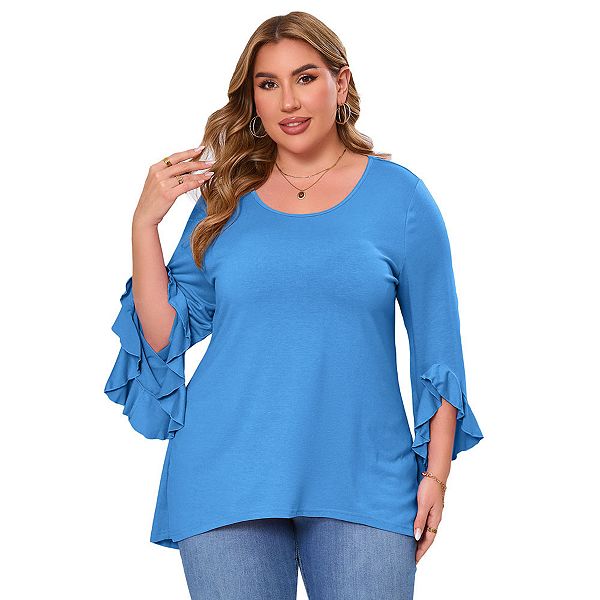 Женская блуза с рукавом 3/4 и рюшами, свободного кроя, с V-образным вырезом Kojooin, Blue
Женская блуза с рукавом 3/4 и рюшами, свободного кроя, с V-образным вырезом Kojooin, Blue