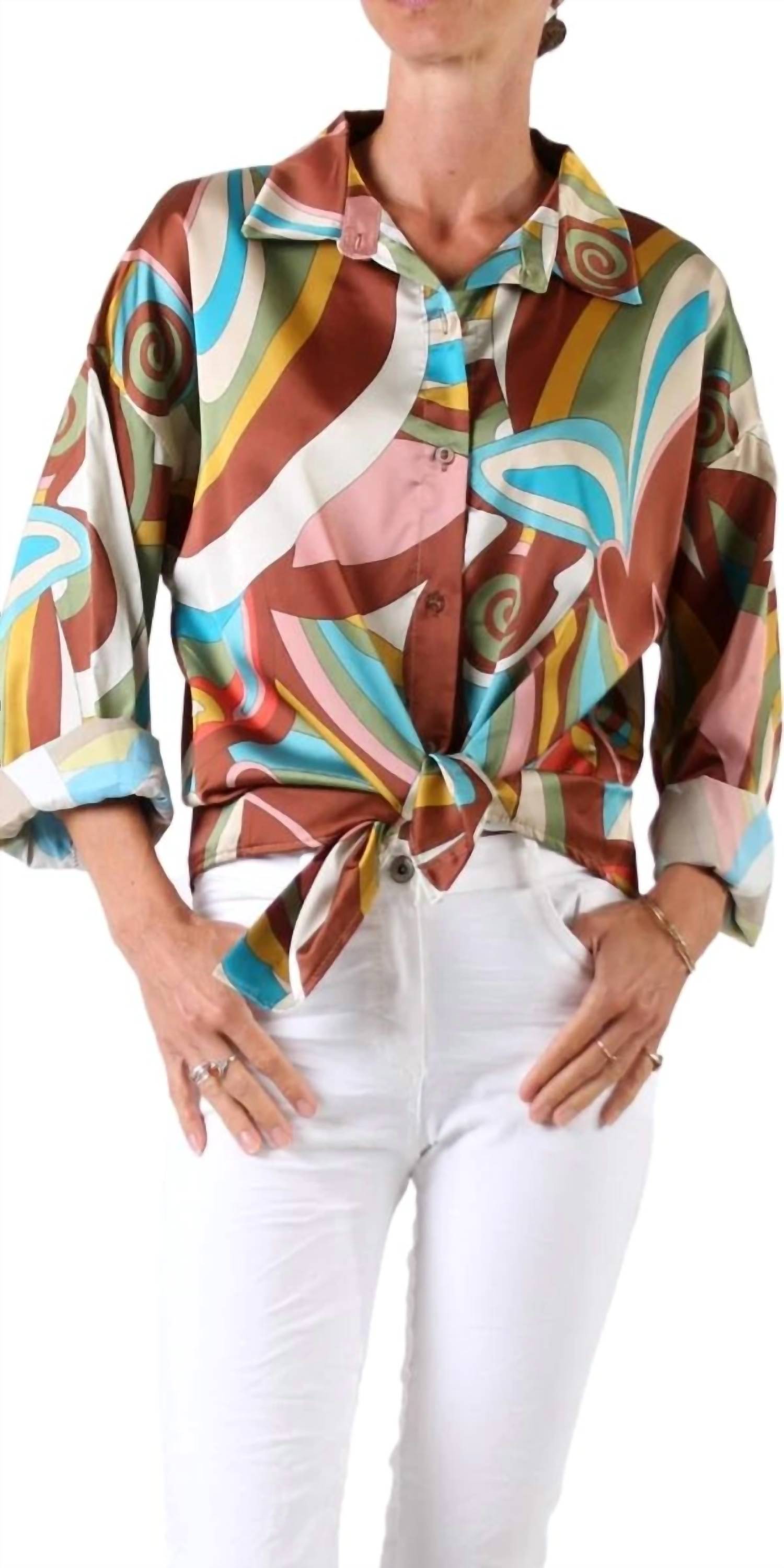 Рубашка Disco Tecca Satin Button Down в разноцветном цвете GIGI MODA, мультиколор
Рубашка Disco Tecca Satin Button Down в разноцветном цвете GIGI MODA, мультиколор