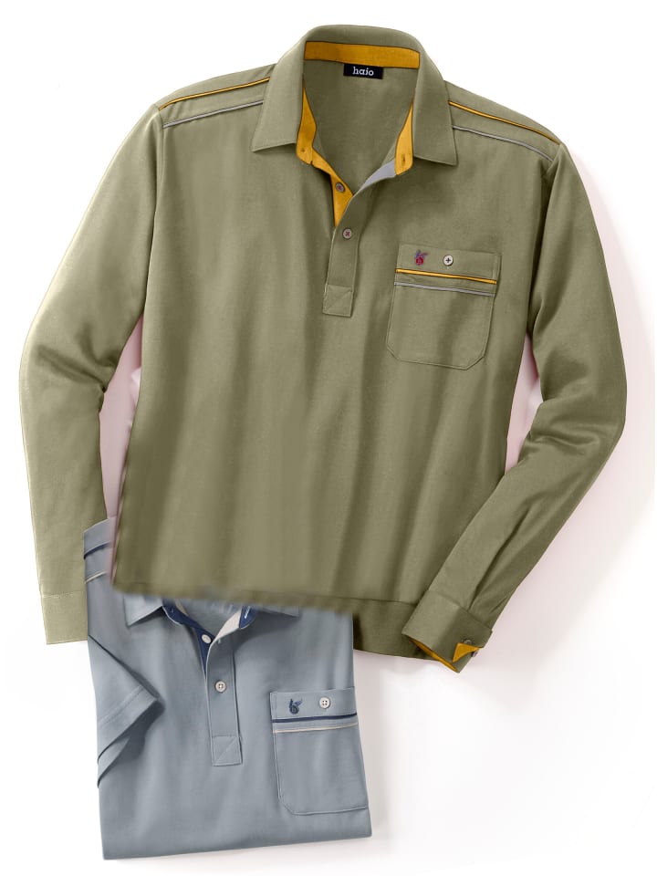 Рубашка-поло с длинными рукавами цвета хаки WITT WEIDEN
Рубашка-поло с длинными рукавами цвета хаки WITT WEIDEN