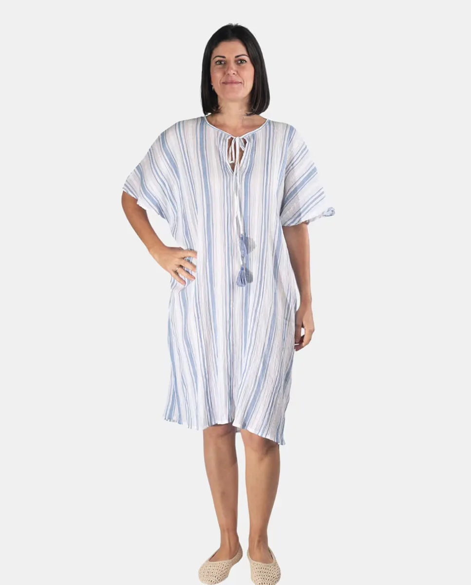 Кафтан с полосатым принтом Kbas, синий
Кафтан с полосатым принтом Kbas, синий