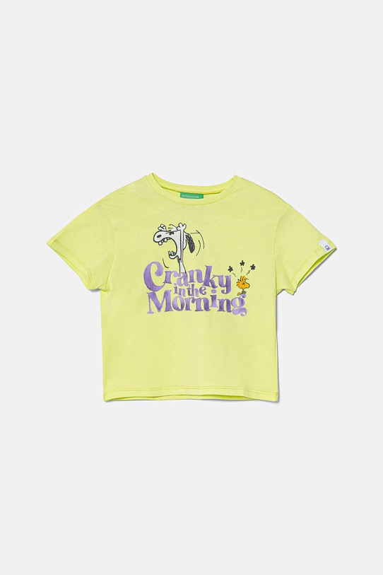 Детская хлопковая футболка United Colors Of Benetton, зеленый 
Детская хлопковая футболка United Colors Of Benetton, зеленый