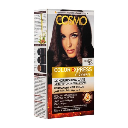 Краска для волос Color Express Permanent Hair Color Cream Kit Dark Brown 30
Краска для волос Color Express Permanent Hair Color Cream Kit Dark Brown 30