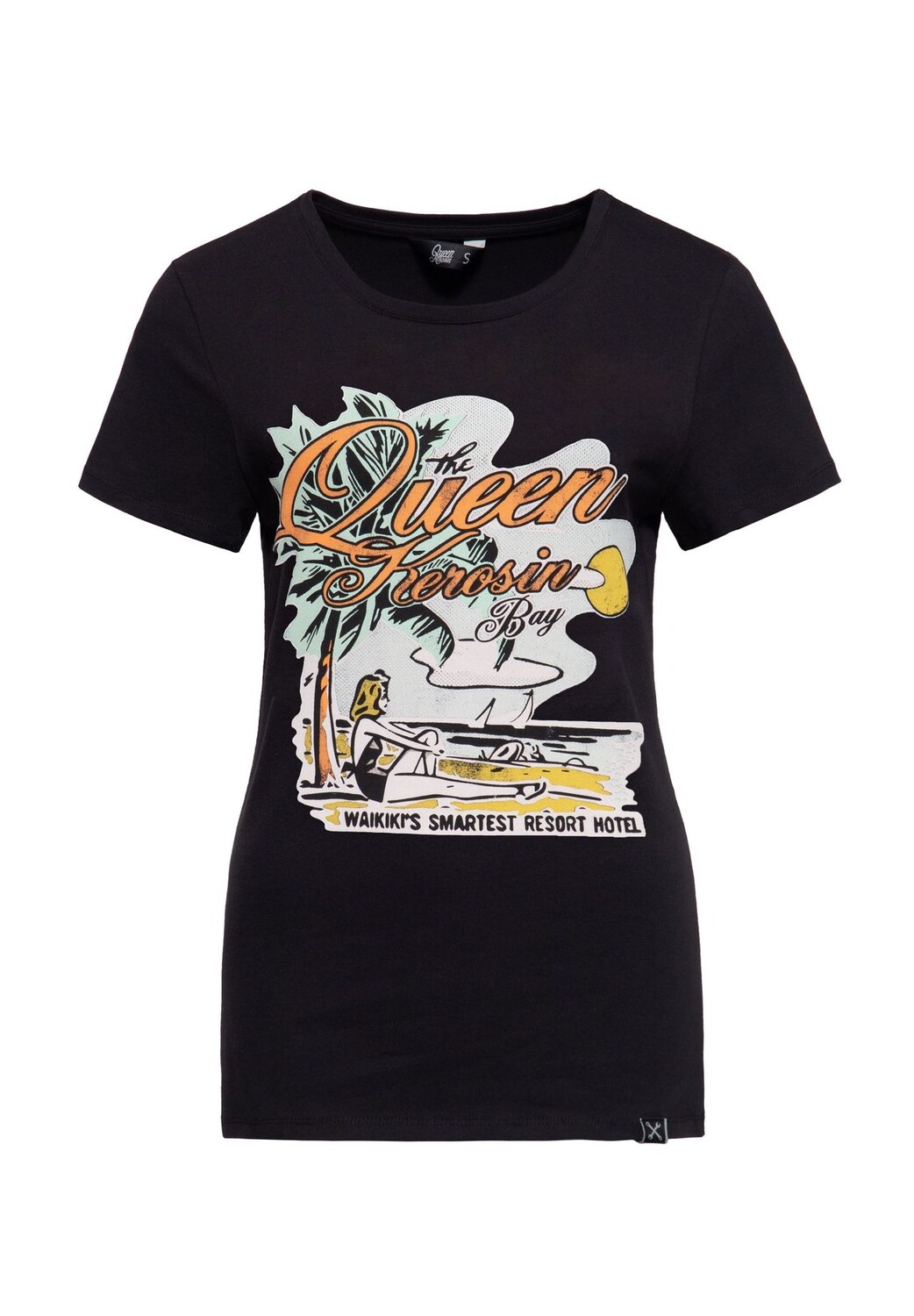 Рубашка с принтом и винтажным принтом спереди Queens Bay Queen Kerosin, черный
Рубашка с принтом и винтажным принтом спереди Queens Bay Queen Kerosin, черный