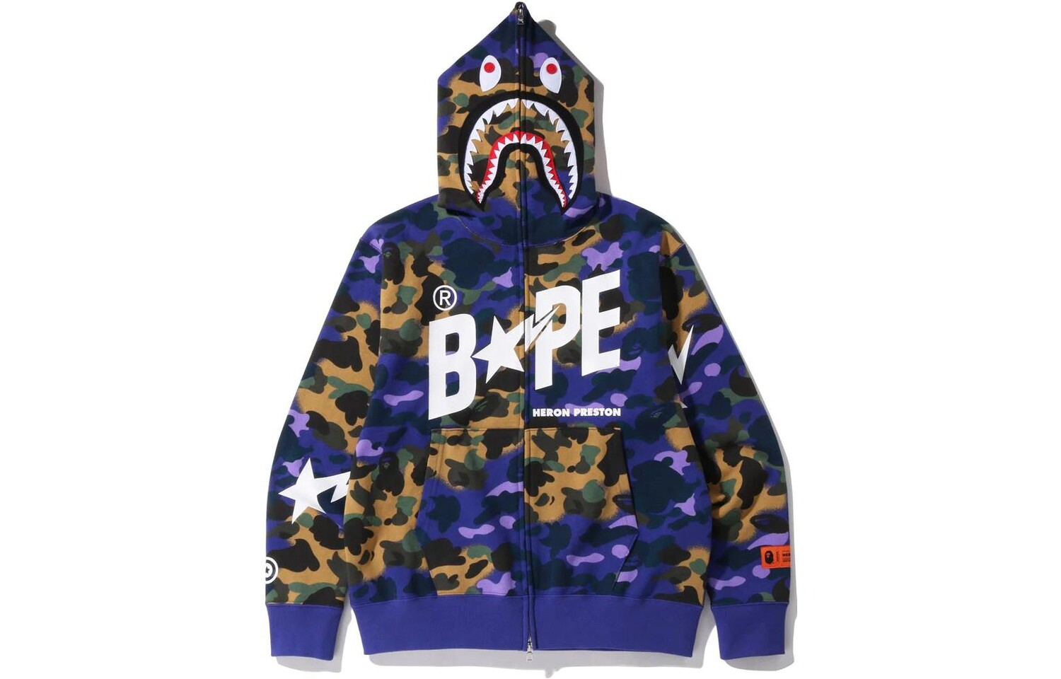 A BATHING APE Толстовка свободного покроя с полной молнией BAPE x Heron Preston Mix 1st Camo Shark, Многоцветный
A BATHING APE Толстовка свободного покроя с полной молнией BAPE x Heron Preston Mix 1st Camo Shark, Многоцветный