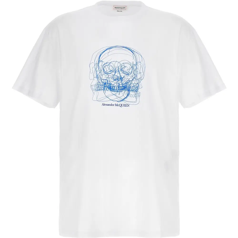 Футболка McQ с принтом черепа Alexander McQueen, белая 
Футболка McQ с принтом черепа Alexander McQueen, белая