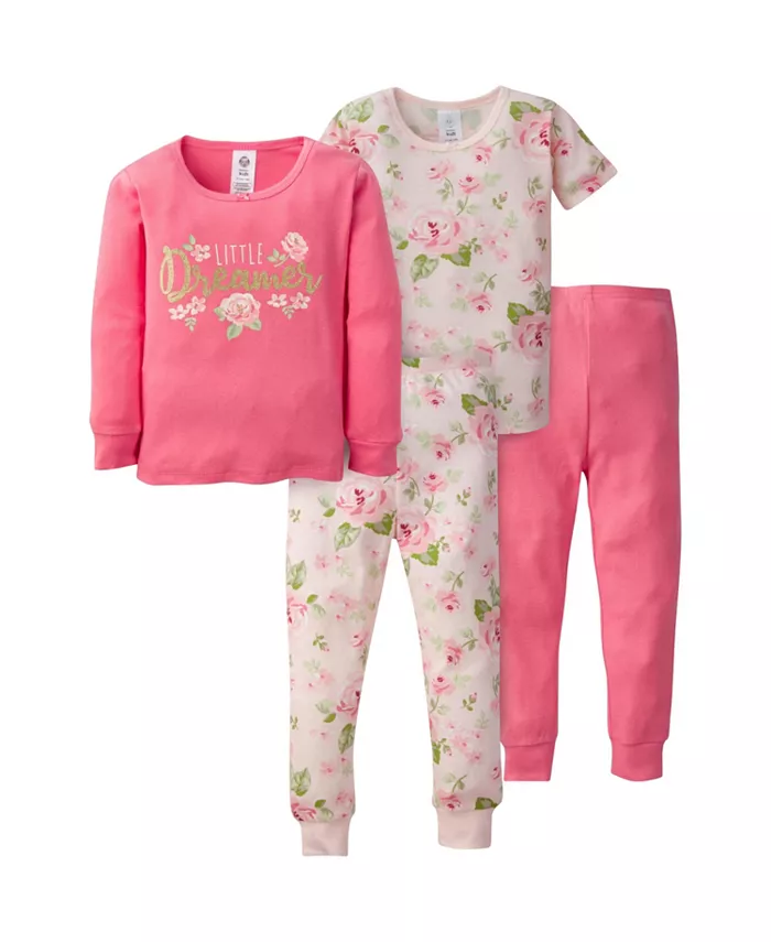 Детские пижамы для девочек из 100% хлопка, 4 предмета, облегающий крой Gerber, розовый
Детские пижамы для девочек из 100% хлопка, 4 предмета, облегающий крой Gerber, розовый